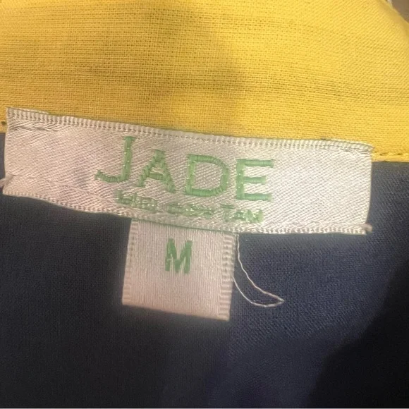 Jade Melody Tam Women Medium Button Up Ruffle Shirt Dress Short Sleeve Waist Tie - Picture 6 of 8